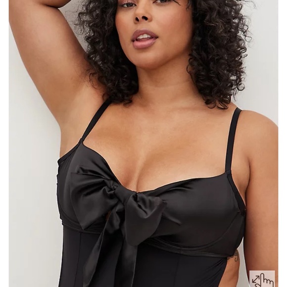 Bow Bodysuit - Satin & Lace Black - Picture 6 of 8